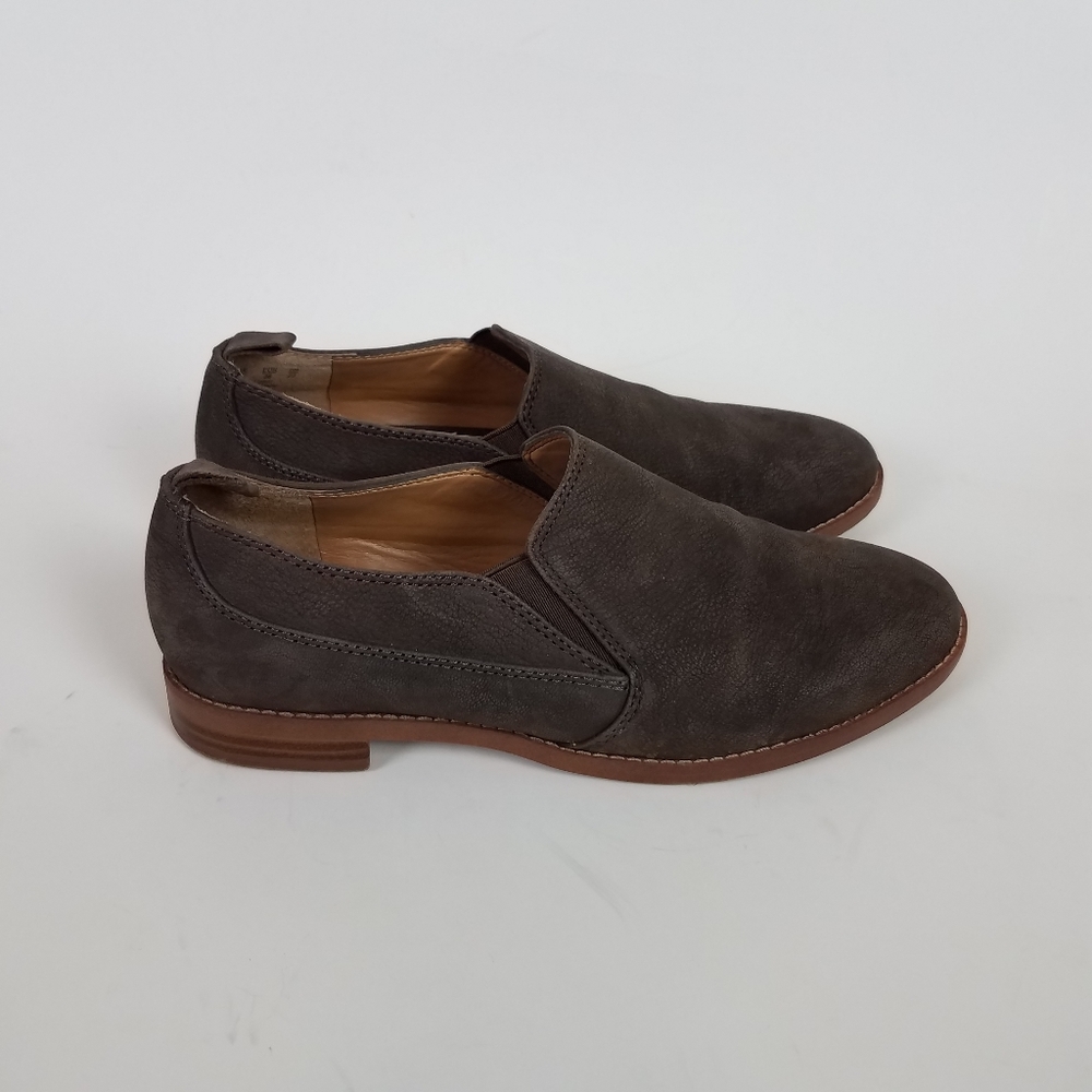 Franco Sarto Harnett Gray Leather Slip On Loafers